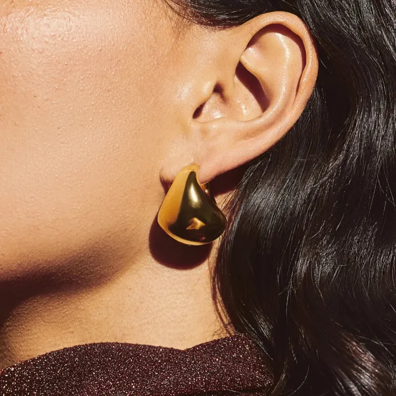 Altın Kubbe Orta Boy Halka Küpe